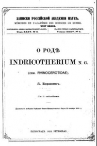 Книга О роде Indricotherium n. g. (сем. Rhinocerotidae)