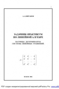 Книга Задачник-практикум по линейной алгебре: Матрицы. Детерминанты. Системы линейных уравнений