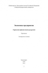 Книга Экономика предприятия. Управление финансовыми ресурсами. Практикум