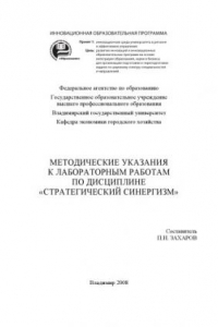 Книга Методические указания к лабораторным работам по дисциплине «Стратегический синергизм»