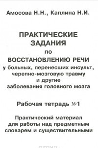 Книга Практические задания по восстановлению речи у больных, перенесших инсульт, черепно-мозговую травму и другие заболевания головного мозга. Рабочая тетрадь №1. Практический материал для работы над предметным словарем и существительными