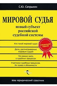 Книга Мировой судья. Новый субъект российской судебной системы