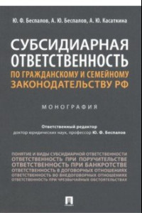 Книга Субсидиарная ответственность по гражданскому и семейному законодательству РФ. Монография